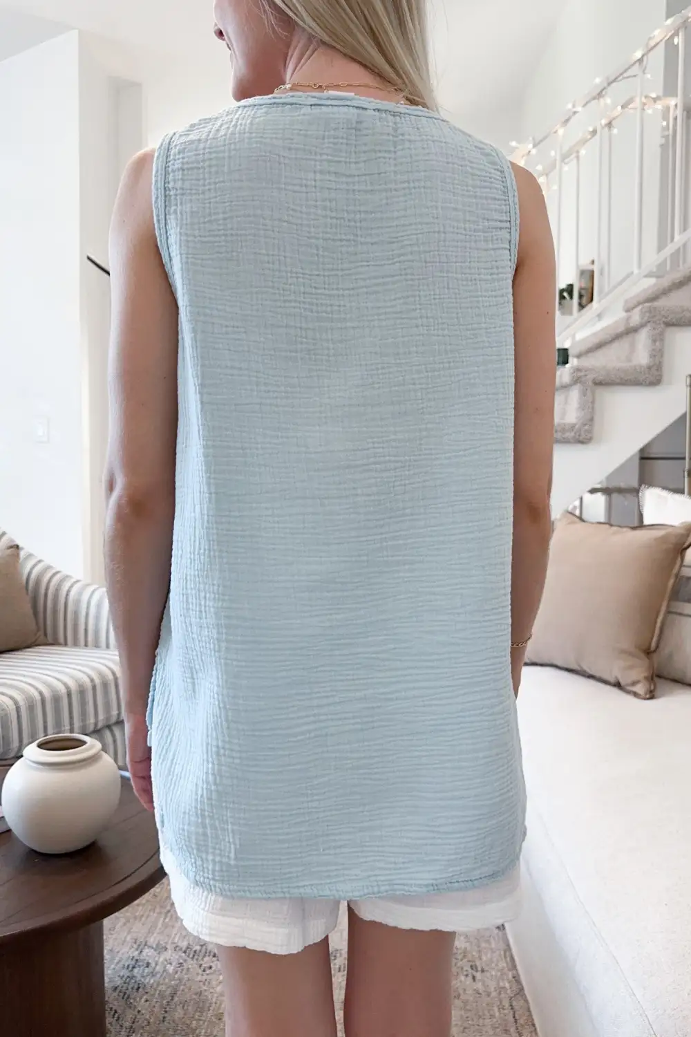 Breezy Cotton Sleeveless Blouse