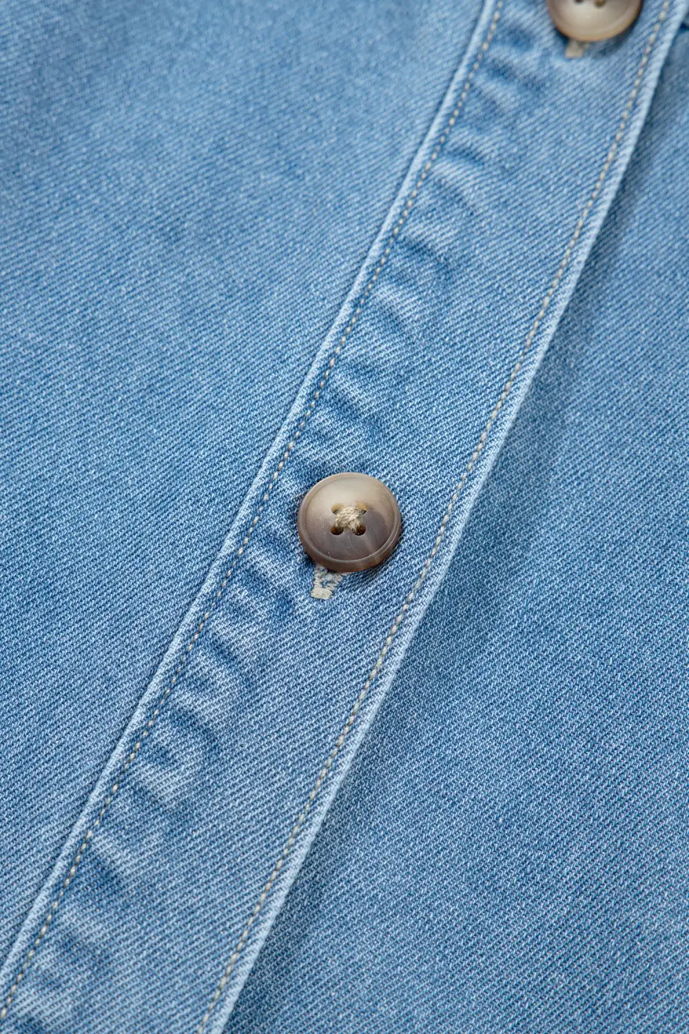 Patchwork Denim Button Front Dress Casual