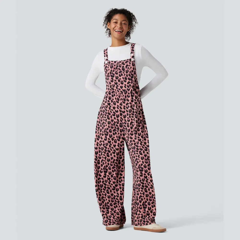 🔥Leopard Print Casual Overalls (With Pockets)