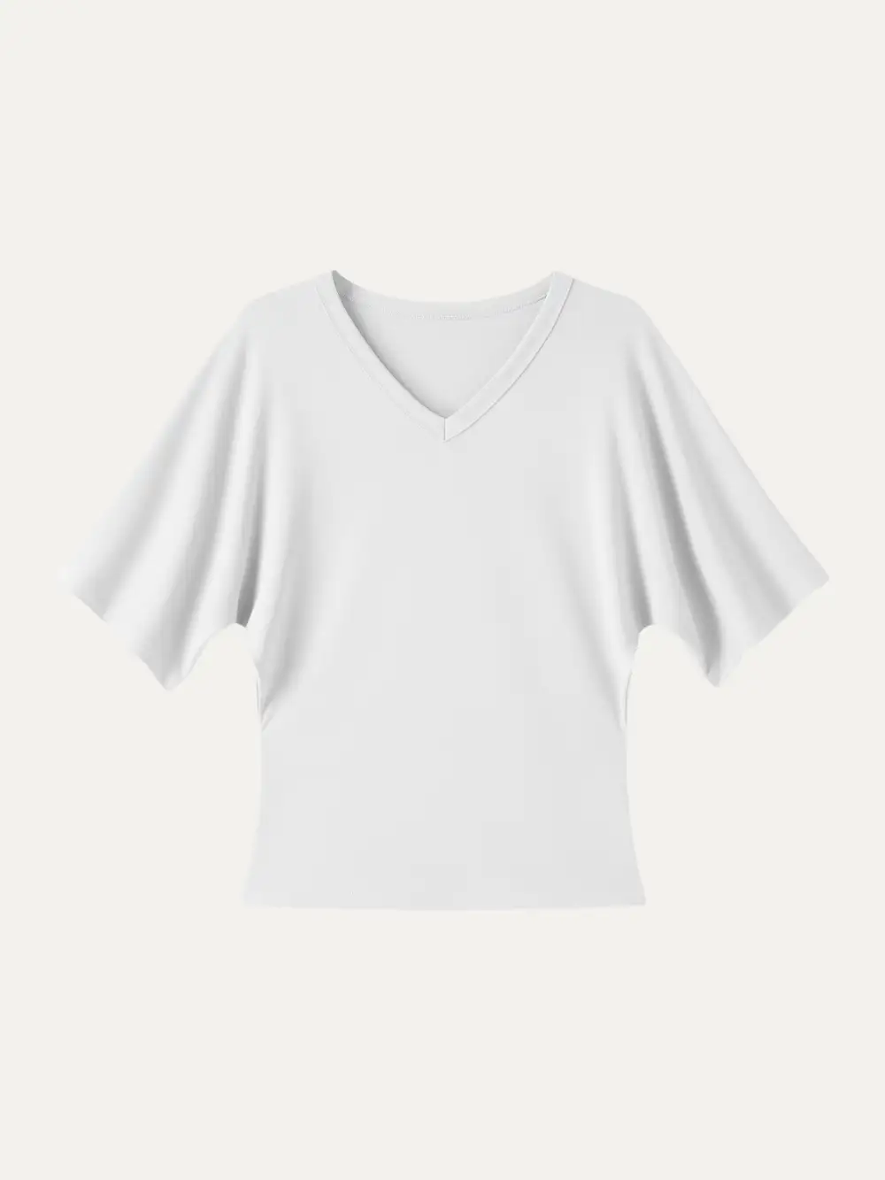 Viscose Cotton V-Neck Waist-Defining Summer Tee