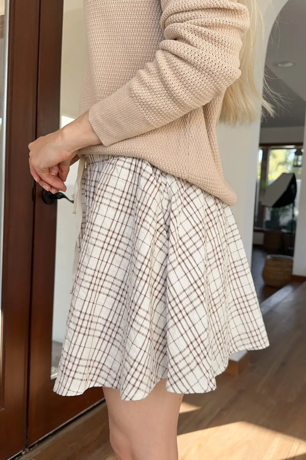 Layered Soft Plaid Shorts