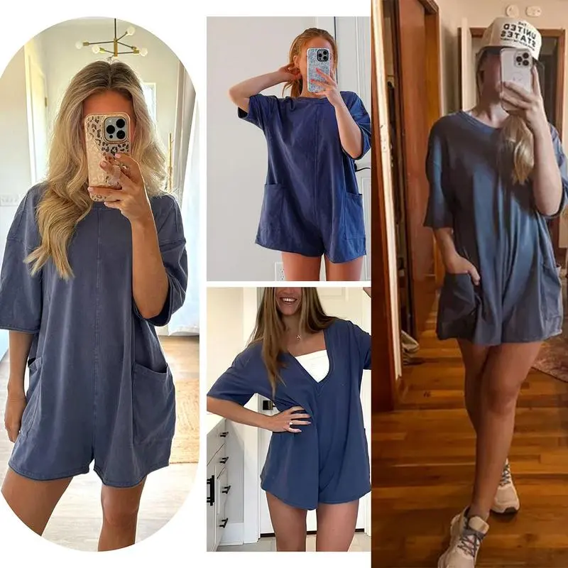 7PACK-Women'S Oversized Athletic Jumpsuit Casual Romper Overall