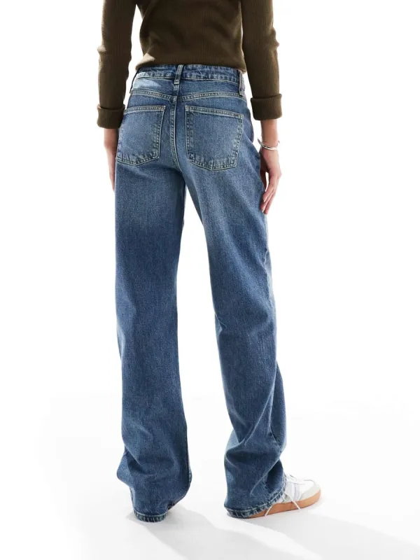 High-Waist Relaxed Denim Pants