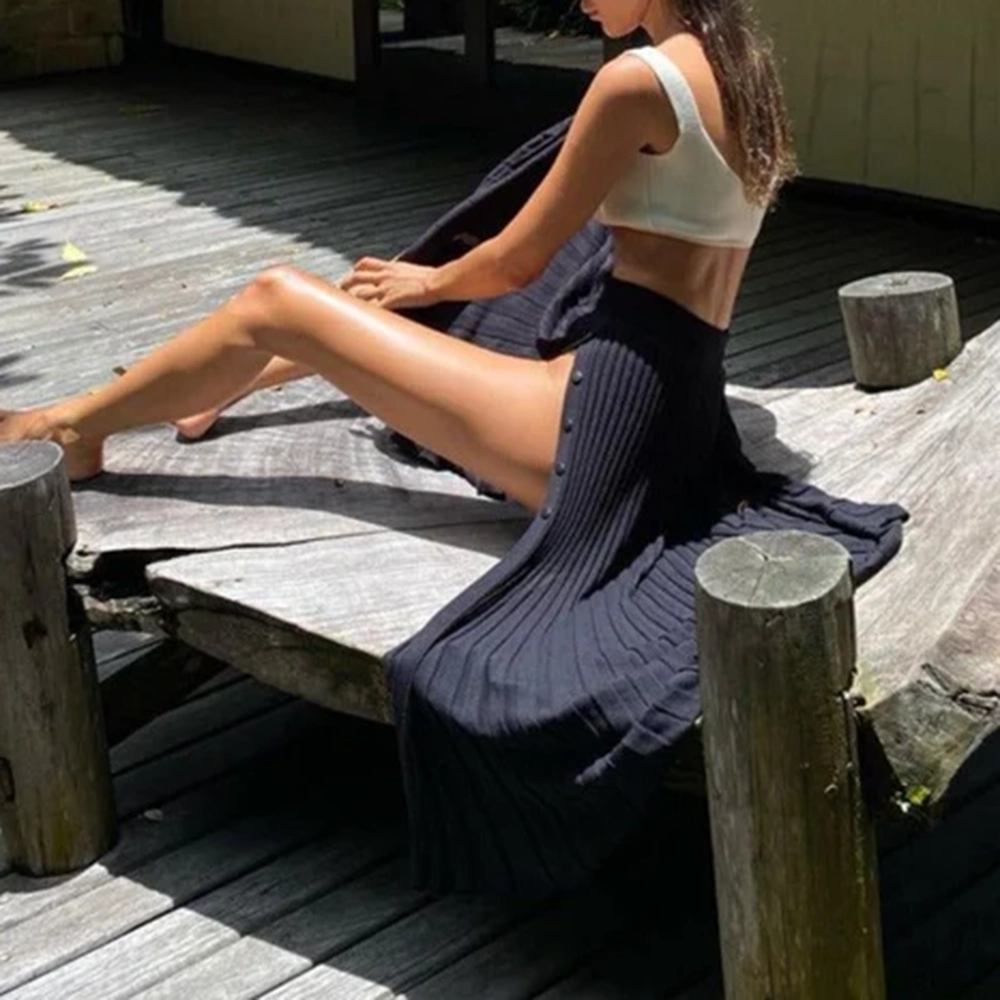 Sweater Cropped Top Midi Skirt Two-Piece Set