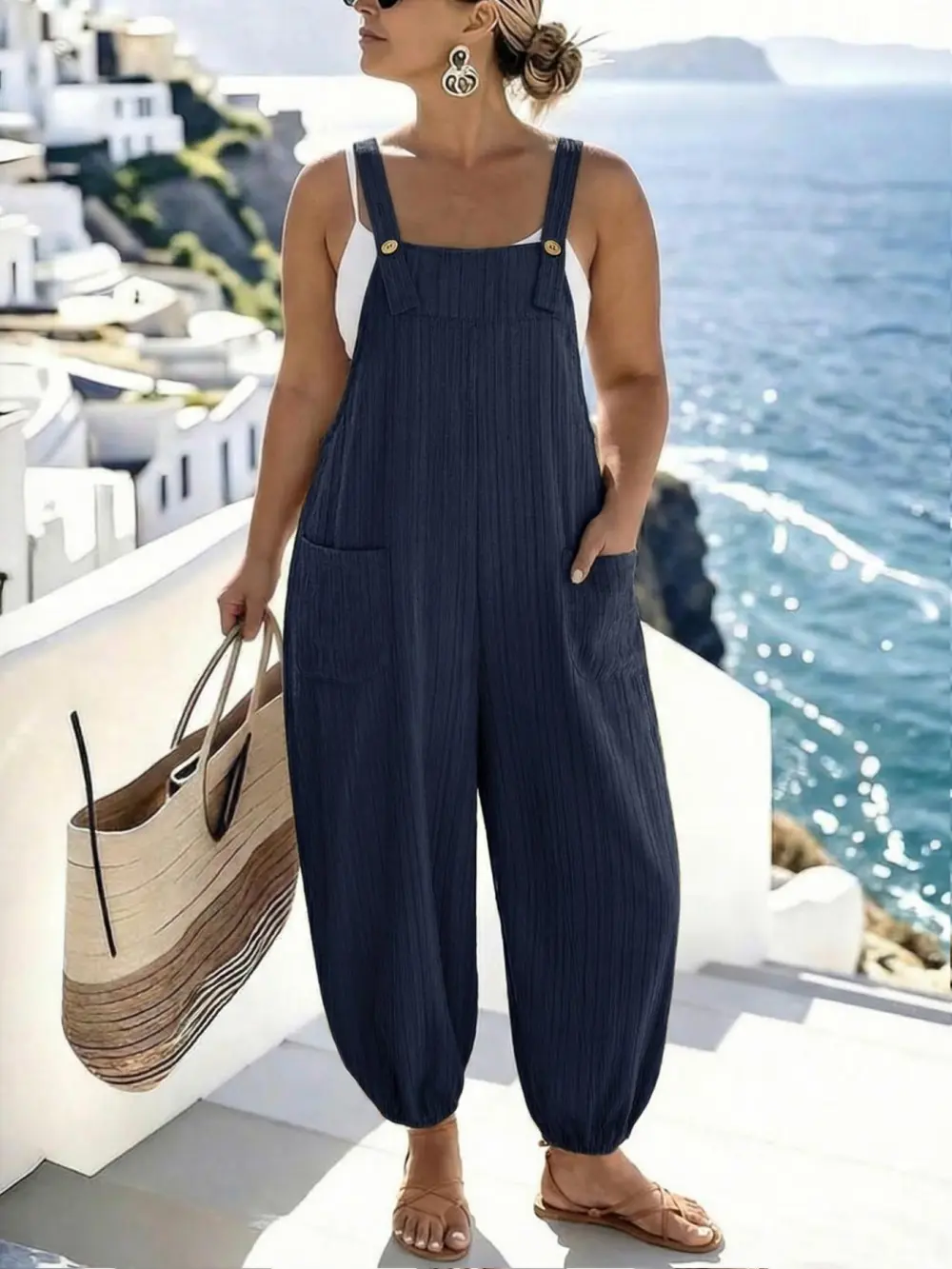 [Plus Size] Slim-Fit, Comfortable, Casual Sleeveless Jumpsuit