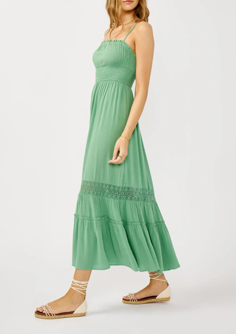 Ruffle Cutout Back Maxi Dress