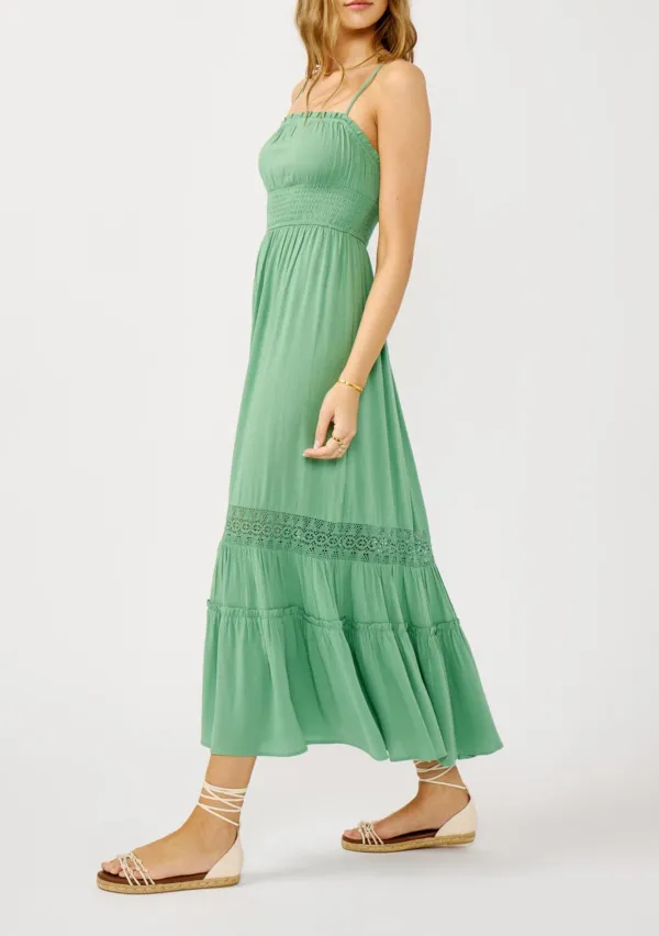 Ruffle Cutout Back Maxi Dress