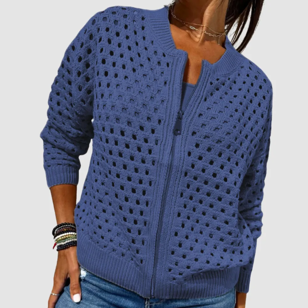 Knit Zip Front Cardigan