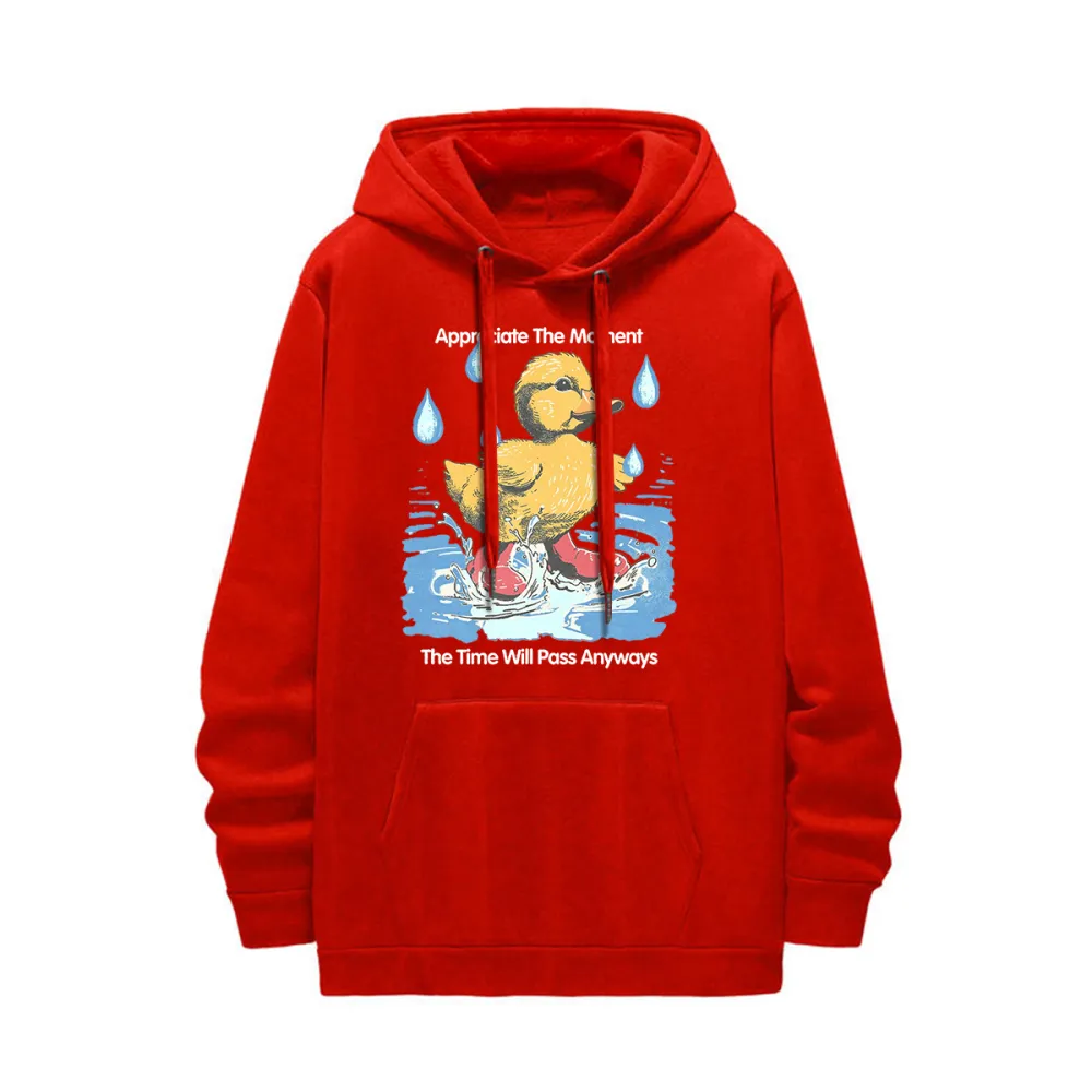 Duck Themed Vintage Style Black Hoodie