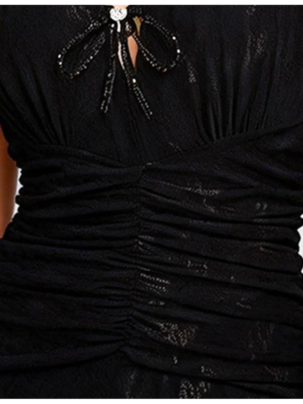 Lace V Neck Sleeveless Mini Dress
