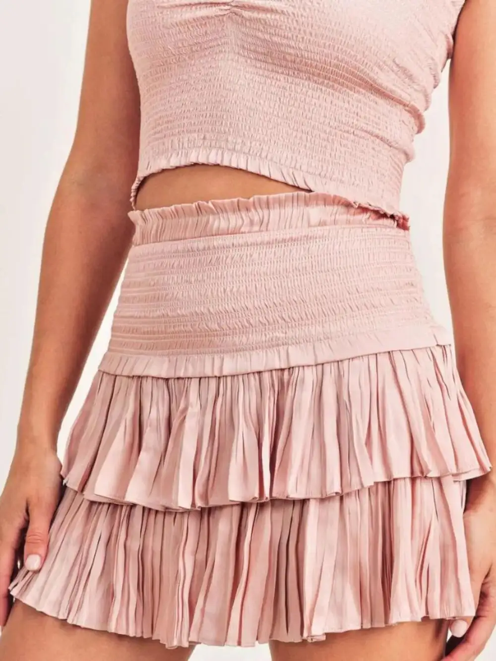 Ruched Smocked Coordinated Set