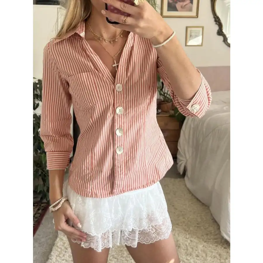 Collared Neck Button Down Shirt