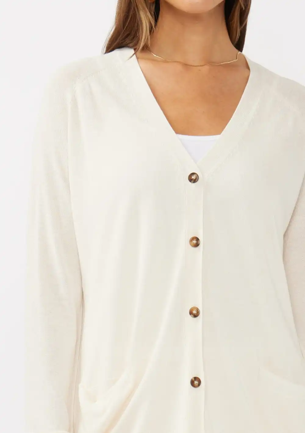Buton Up V-Neck Cardigan with Pockets