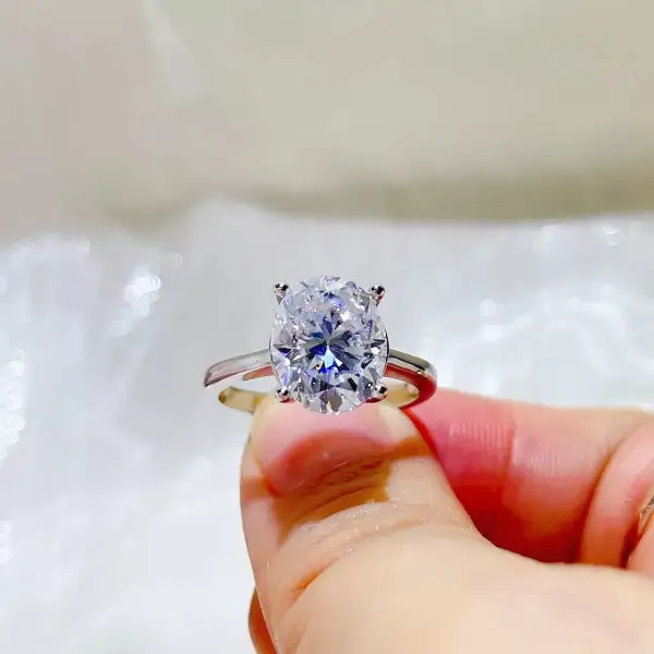 Classic Sterling Silver Moissanite Ring