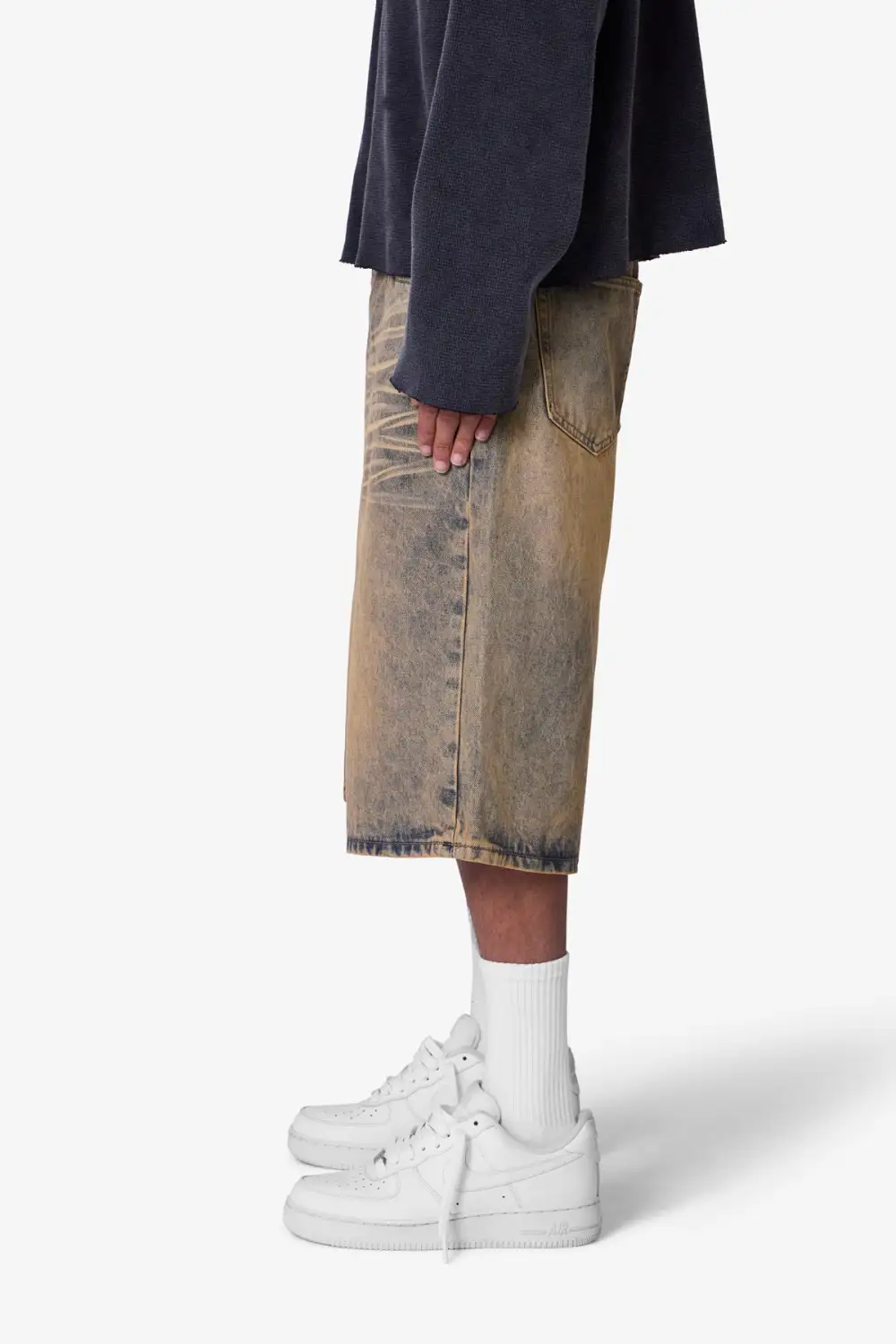 Baggy Dust Stone Denim Shorts