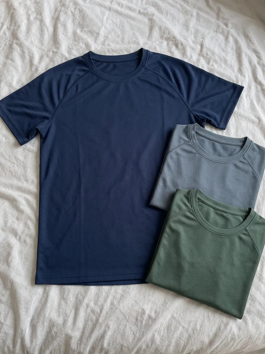 Men's Three-Pack Quick-Dry Fine-Knit Raglan T-Shirts