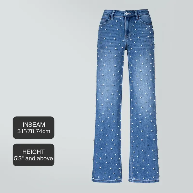 Mid-Low Waist Loose Stretch Wide Leg Jeans