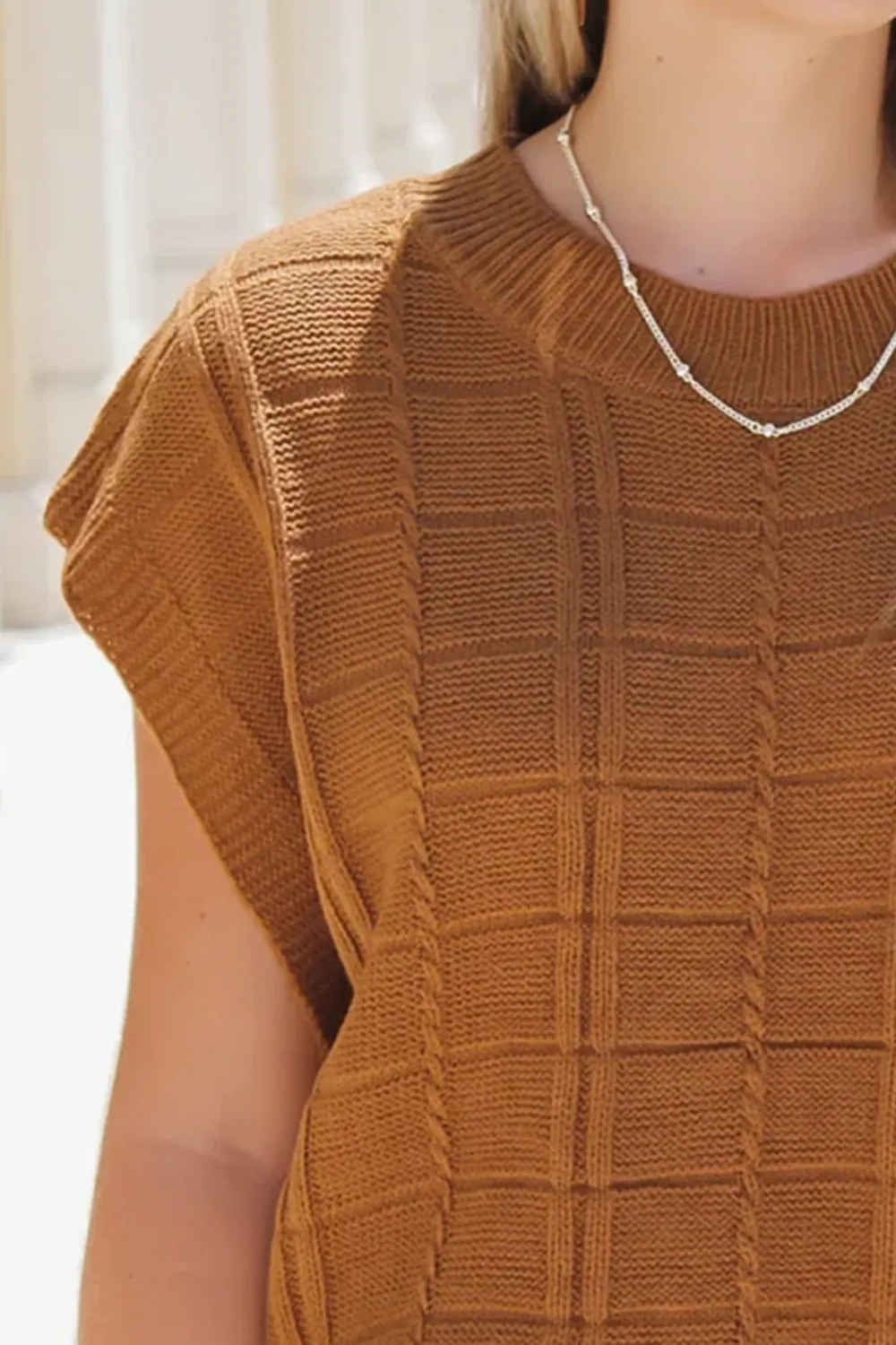 Brown Waffle Vest