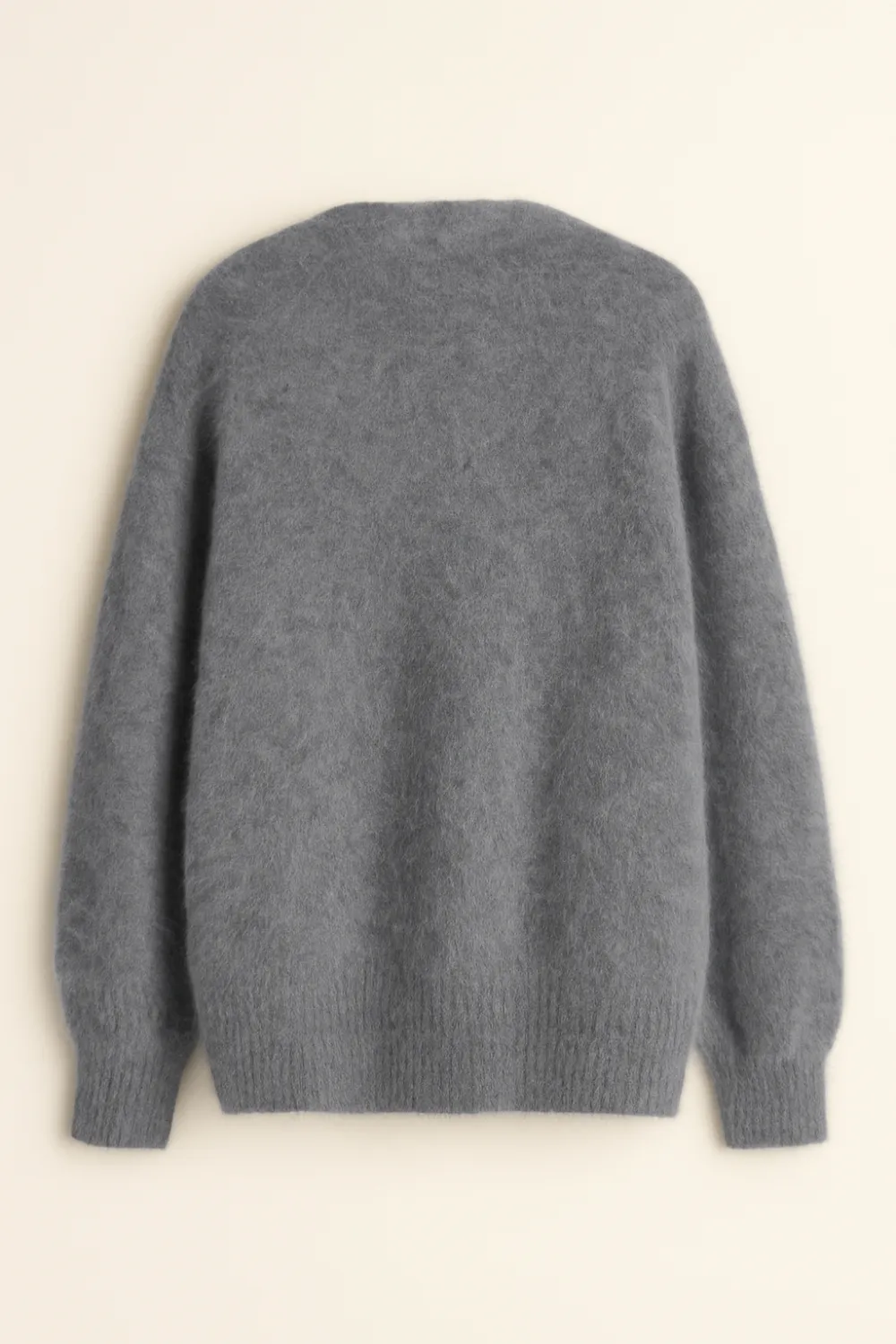 Open-Front Denim Knit Cardigan