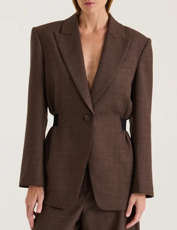 Ganache Cinched Waist Longline Blazer