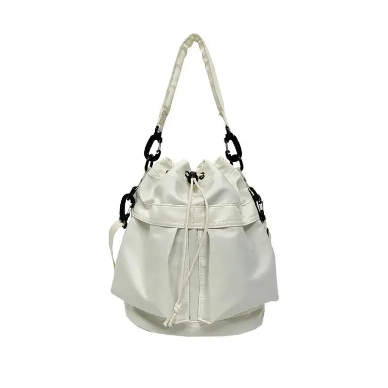 Drawstring Nylon Bucket Bag
