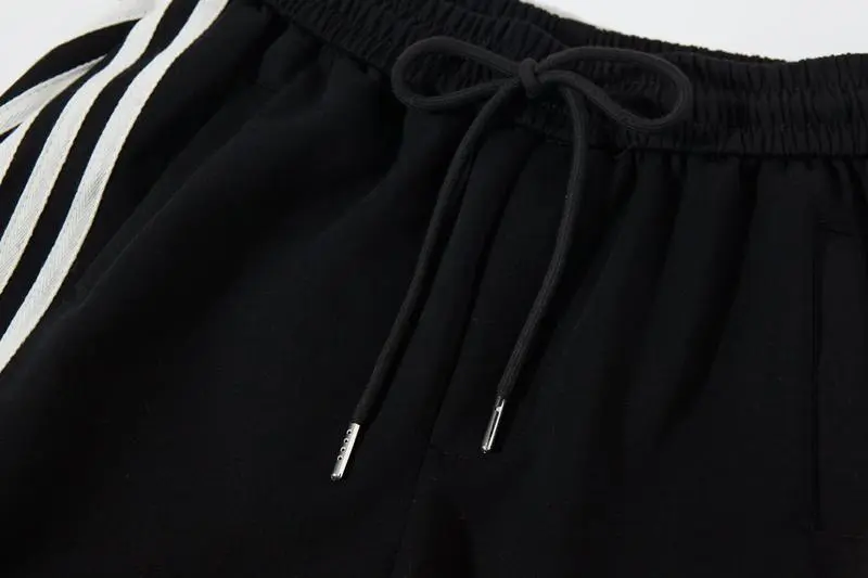 Loose Wide Leg Striped Track Pants Women's Casual Streetwear Joggers with Elastic Waistband