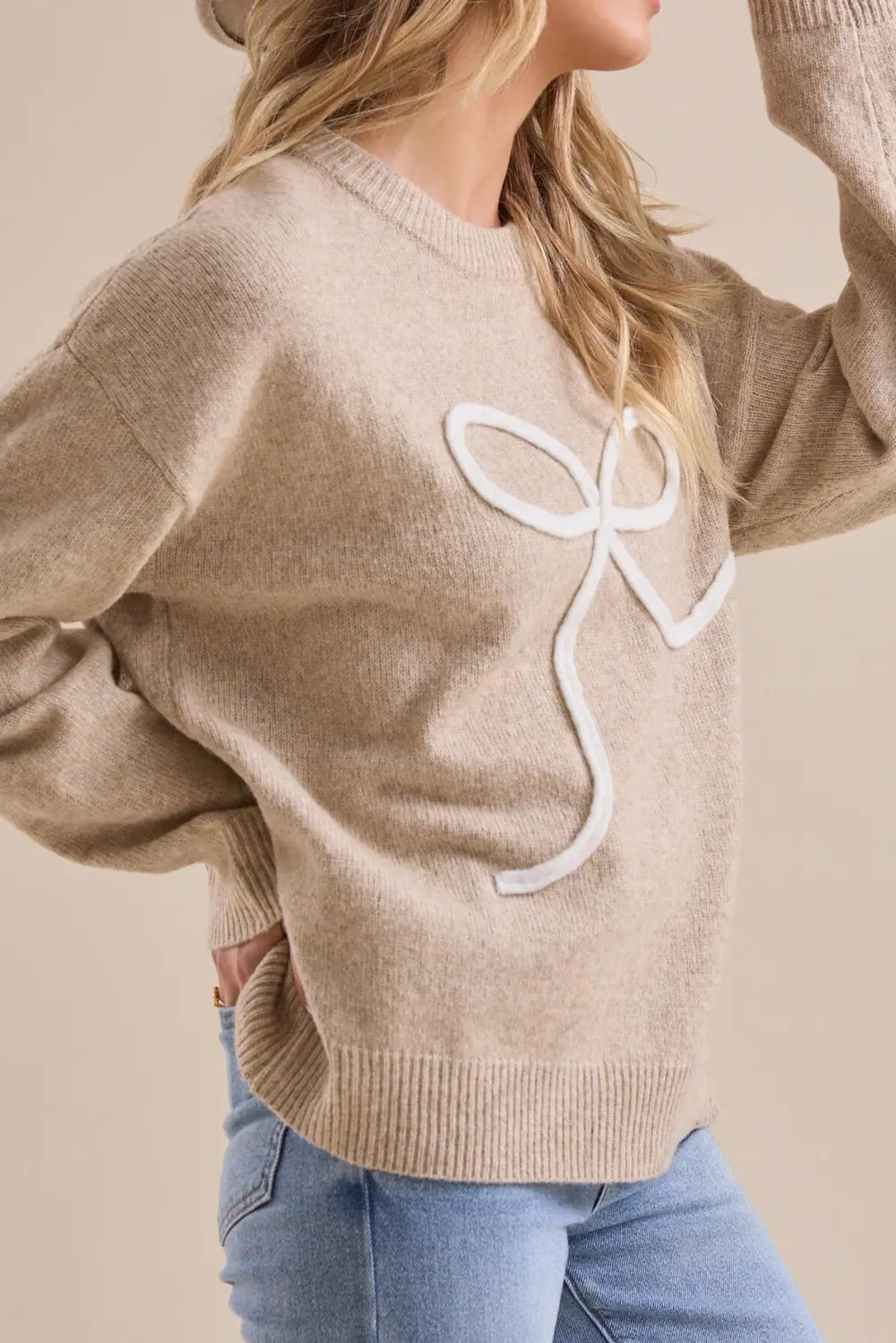 Long Sleeve Bow Sweater