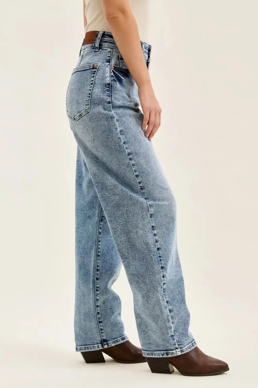 Structured High Waist Denim Jeans
