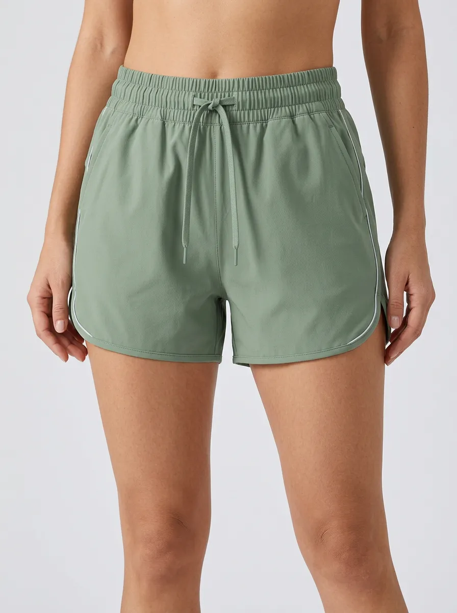 Women's Contrast-Piping Athletic Shorts
