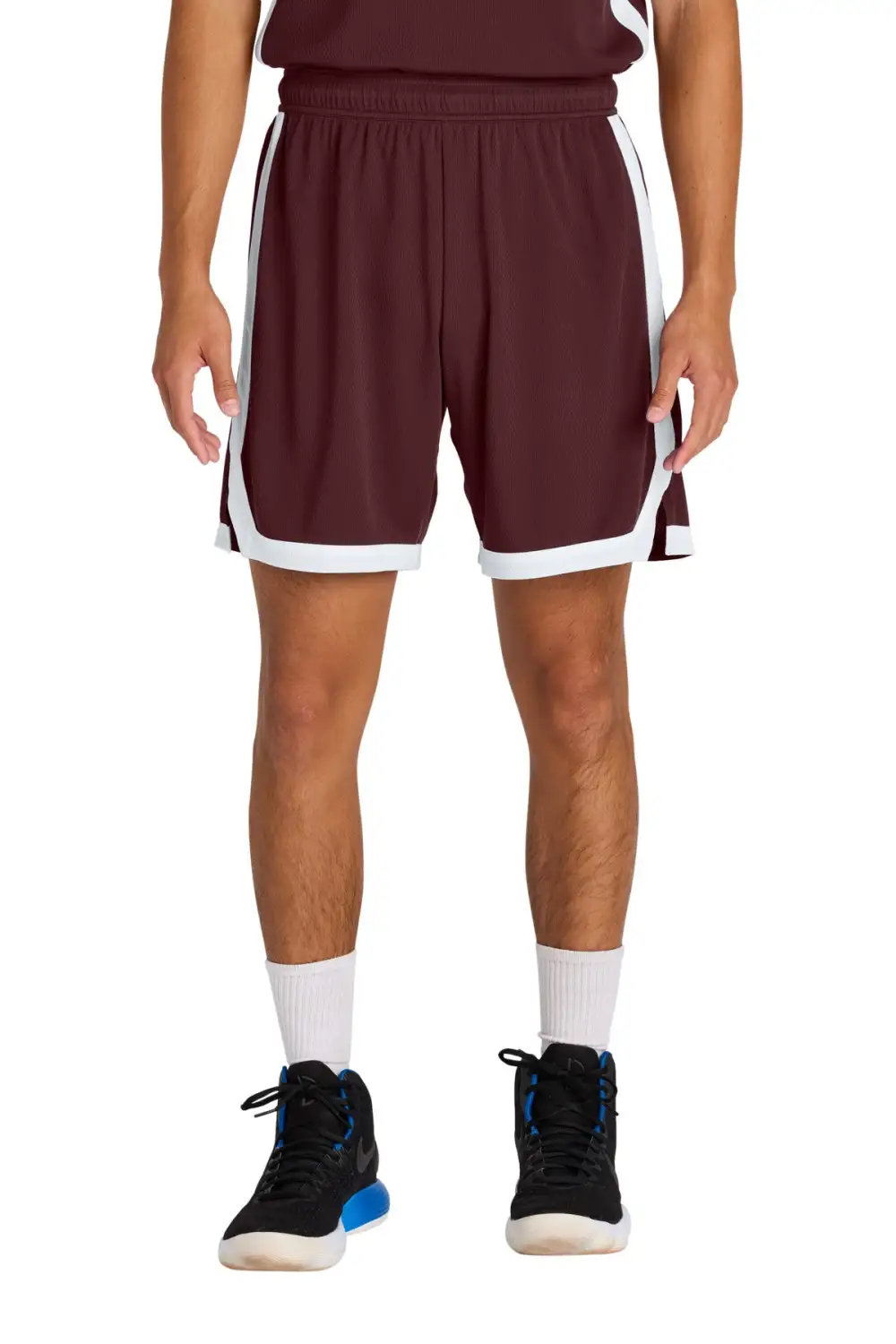 Striped Mesh Basketball Shorts