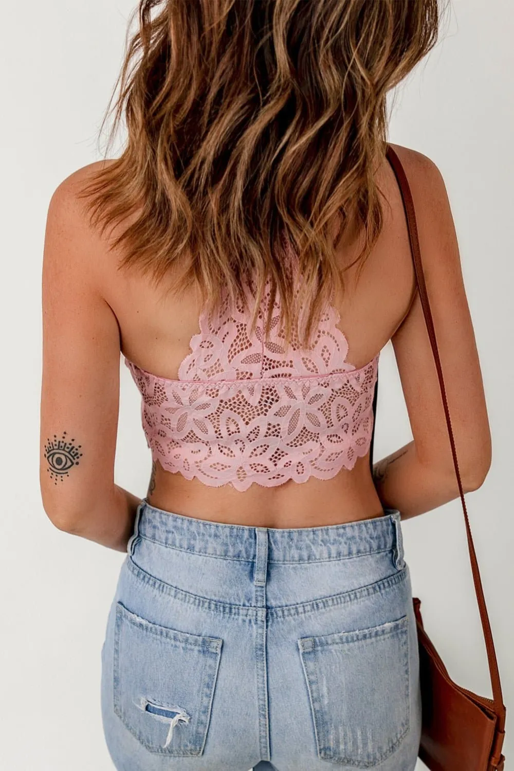 Lace Crochet Spaghetti Strap Bralette Tank Top