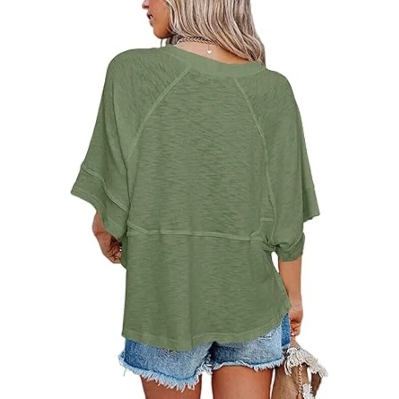 🌸Women's Crewneck Batwing Half Sleeve Top