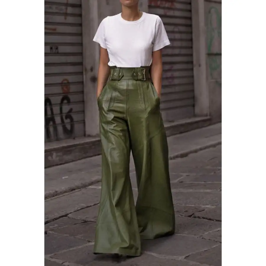 High Waist Wide Flare Pants