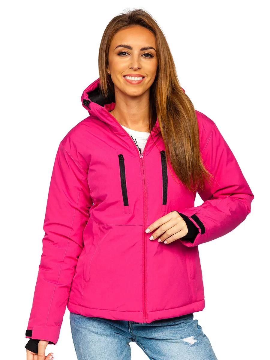 Pink women's winter ski jacket