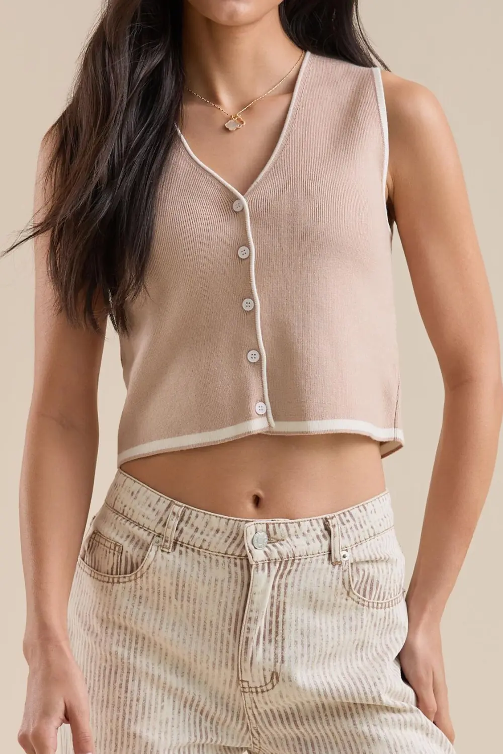 Button Up Sweater Vest