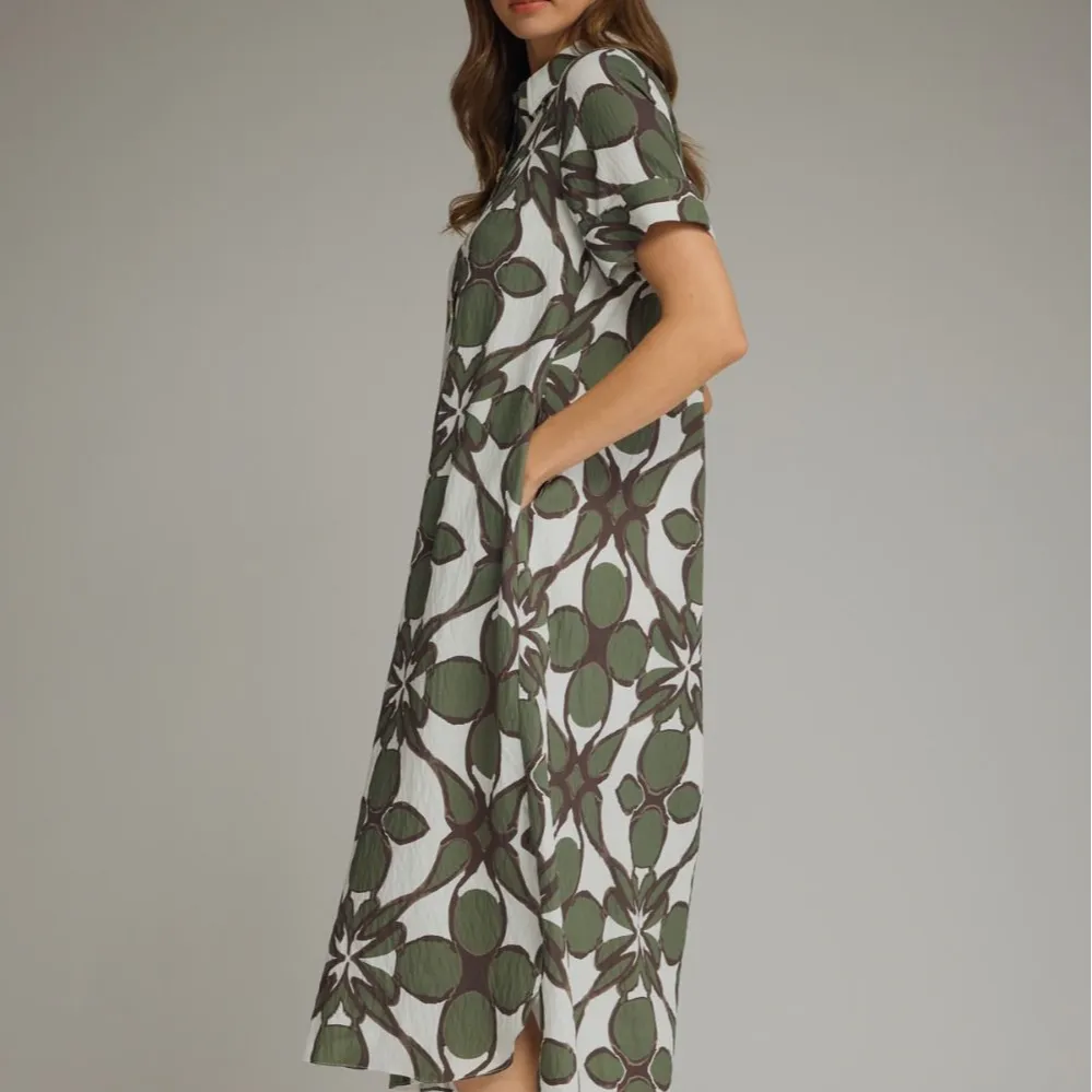 Garden Print Midi Dress