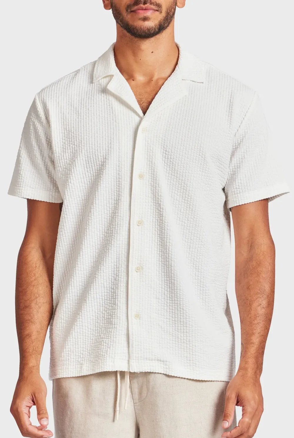 Textured Knit Short Sleeve Shirt