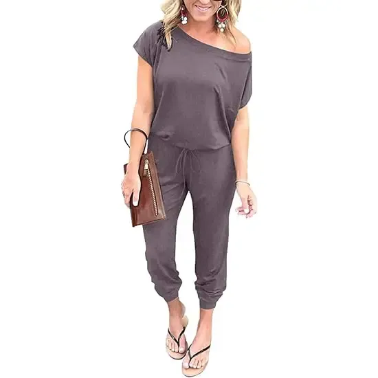 Women's EasyBreezy Off-Shoulder Jumpsuit – Adjustable Elastic Waist