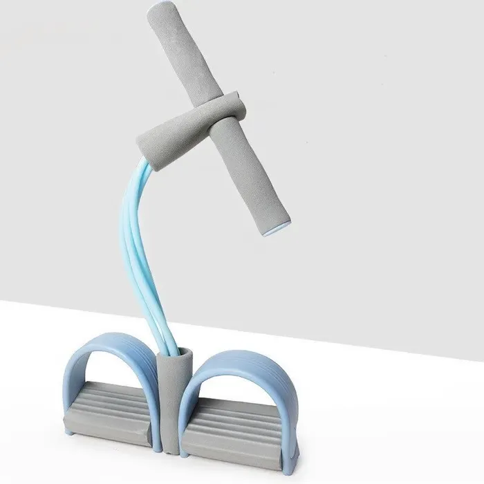 Fitness Resistance Bands-4 Tube Pedal Ankle Puller