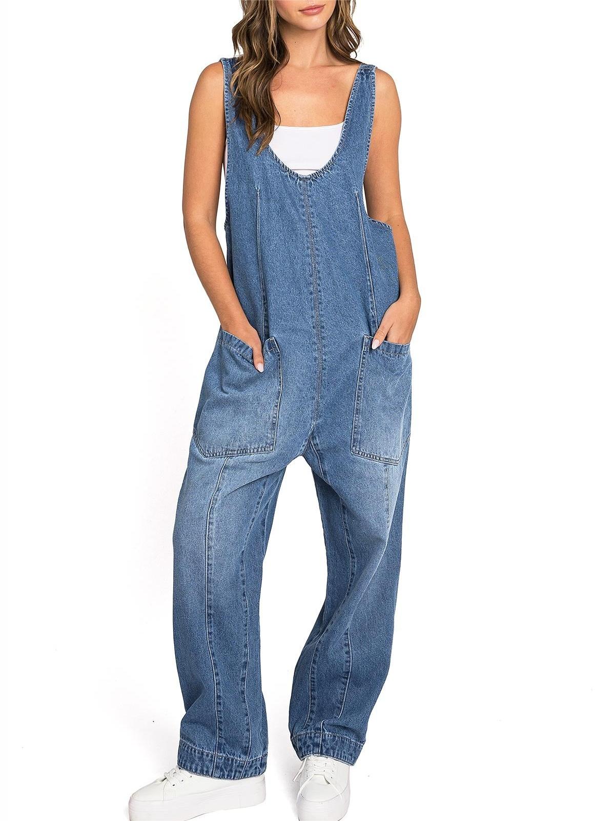 Light Blue Denim Overalls Jumpsuit