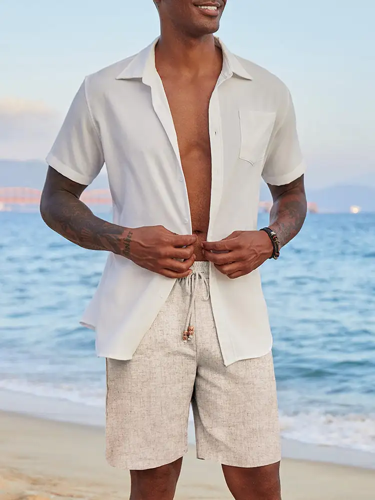 Men's Casual Linen Blend Casual Shorts