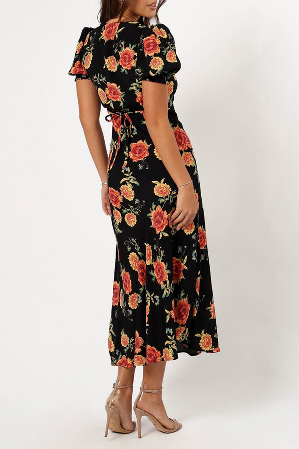 SUNSET FLORAL MIDI DRESS