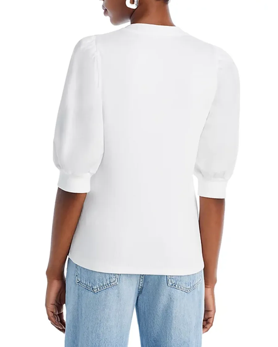 V-Neck Button Front Top