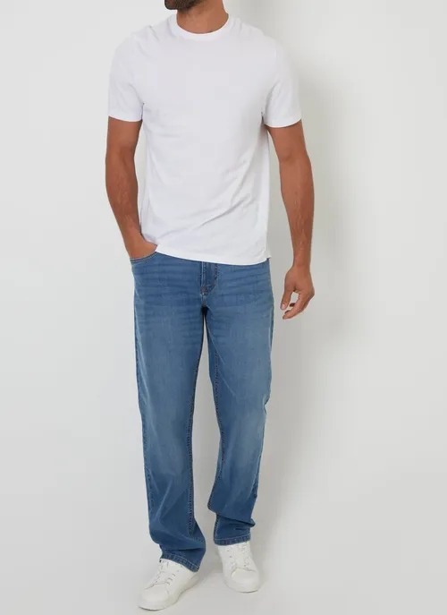 Light Wash Straight-Leg Jeans