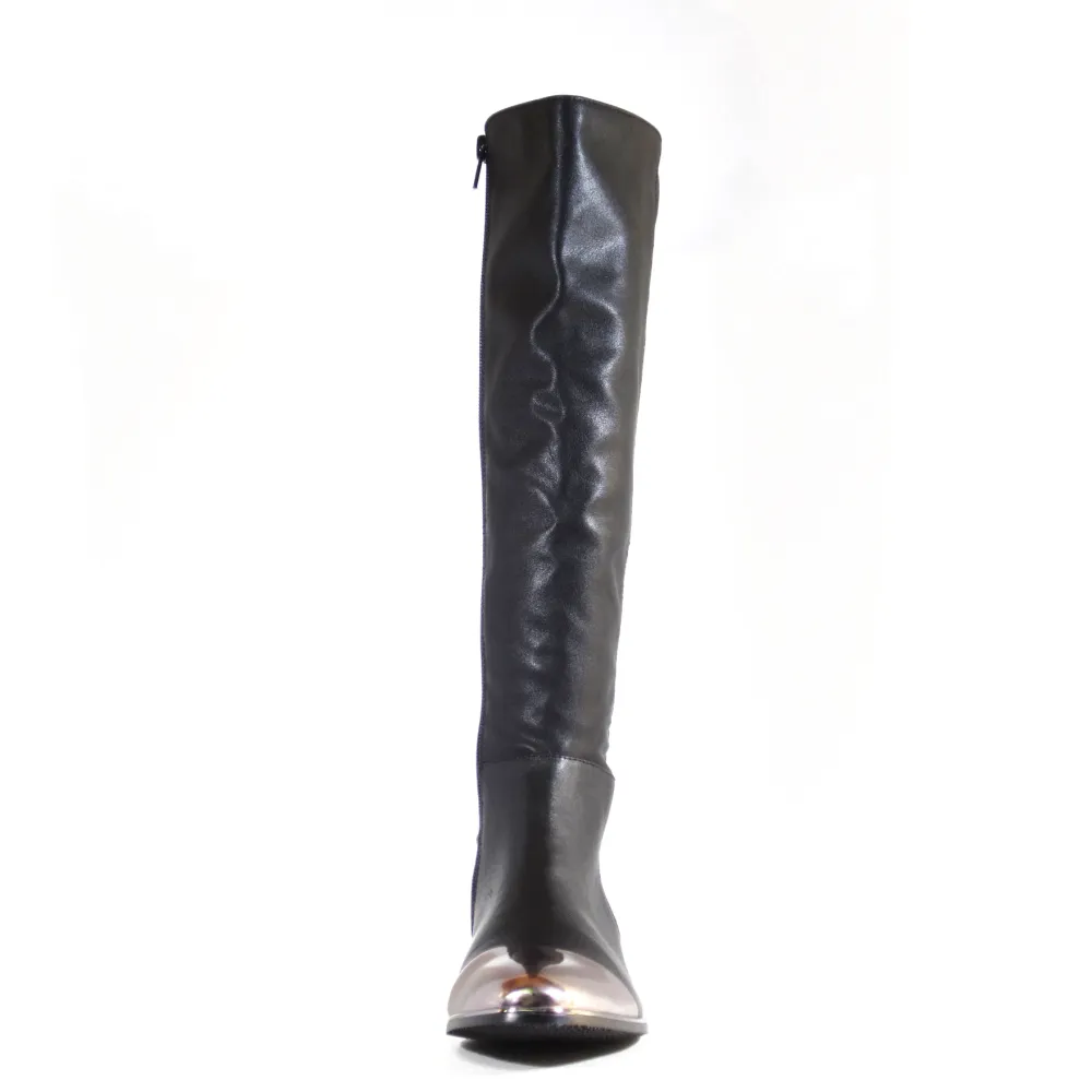 Toe Cap Knee High Boots