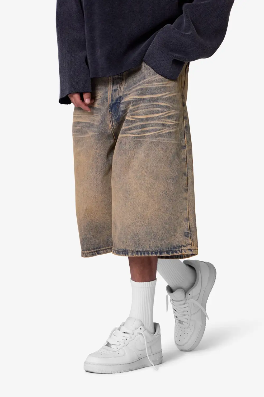 Baggy Dust Stone Denim Shorts