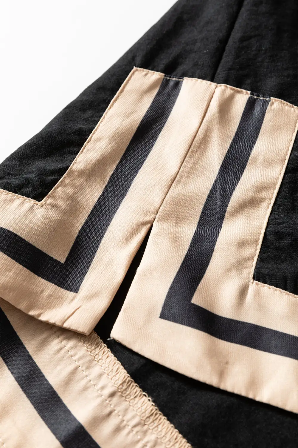 Striped Patchwork V Neck Mini Dress