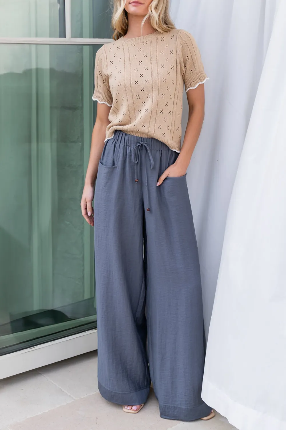 Casual Straight Leg Slim-Fit Loose Pants