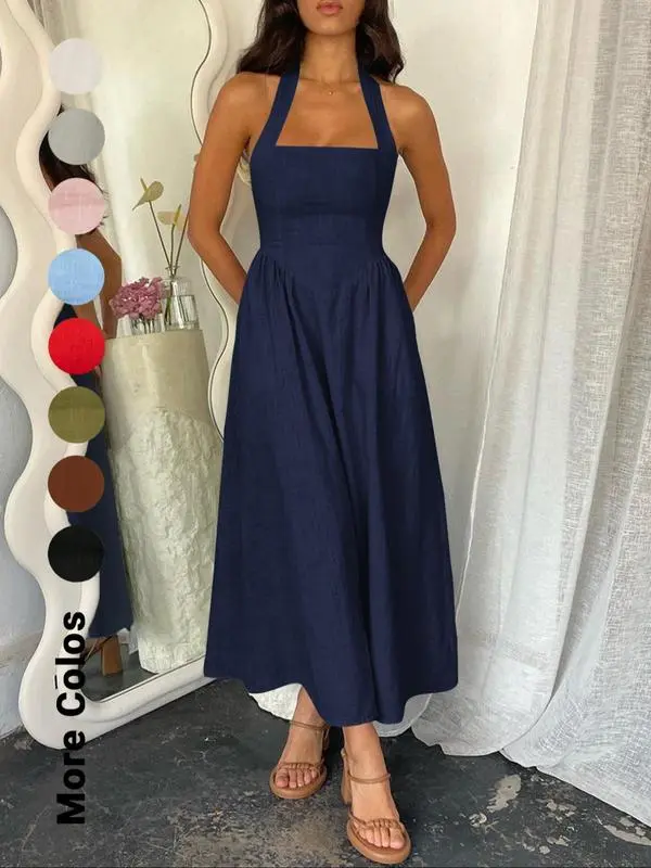 4PACK-Solid Color Sleeveless Dress