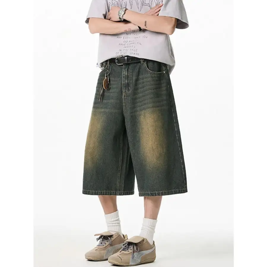 Men's Plus Size Pocketed Denim Shorts